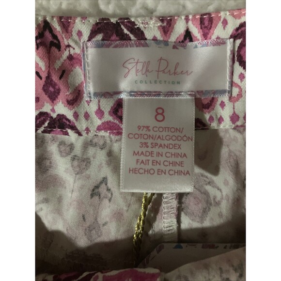 Stella Parker Bermuda Shorts Stretch High-Rise Pockets Color Pink Size 8 NWT - Picture 14 of 14